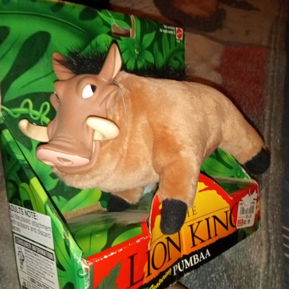 Vintage 1994 Mattel Disney’s The Lion King Pumbaa Plush Doll Figure New - Picture 2 of 2